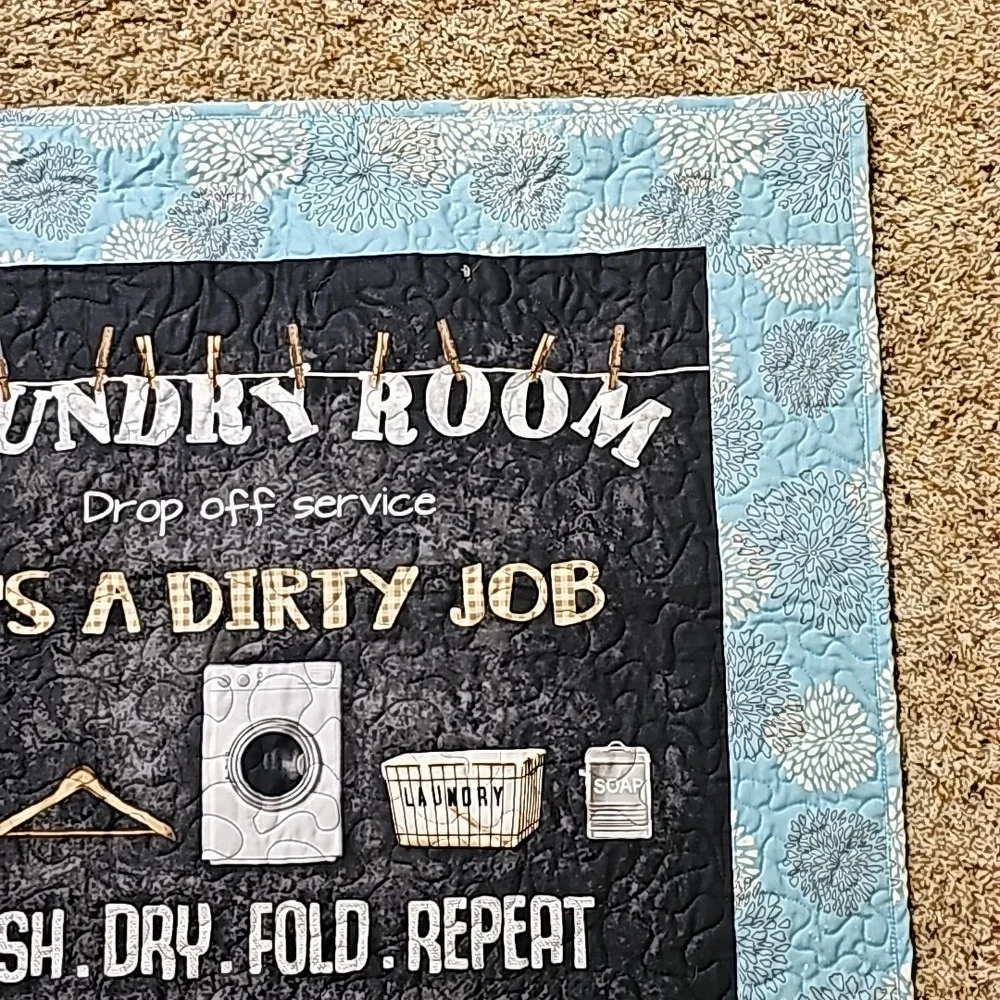Quilted laundry sign- hand and machine quilted